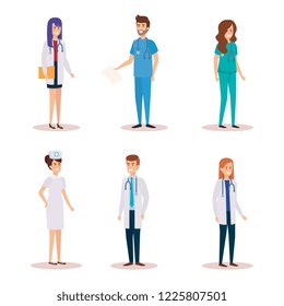 group of doctors with nurse