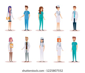 group of doctors with nurse