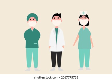 Group of doctors and nurses and medical staff.