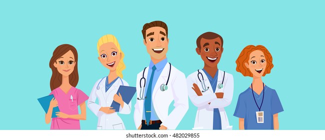 Group Doctors Nurses Medical Staff People Stock Vector (Royalty Free ...