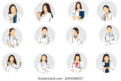 group of doctors vector collection
