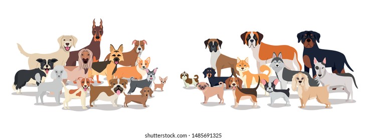 group of dogs pets characters