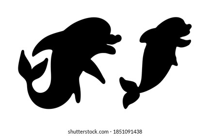 Grupo de diseño vectorial negro delfín 