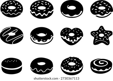 Die Gruppe von Donut Silhouette