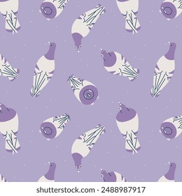 A GROUP OF DOVES ARE EATING TOGETHER PATTERN DESIGN