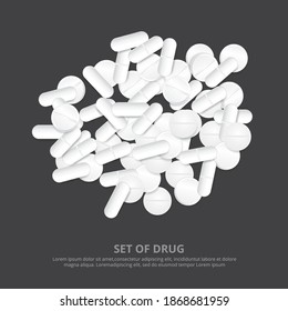 Group of Drug Realistic Vector Illustration