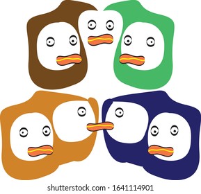 Group of ducks , vector illustration. Similar mentality and team work concept