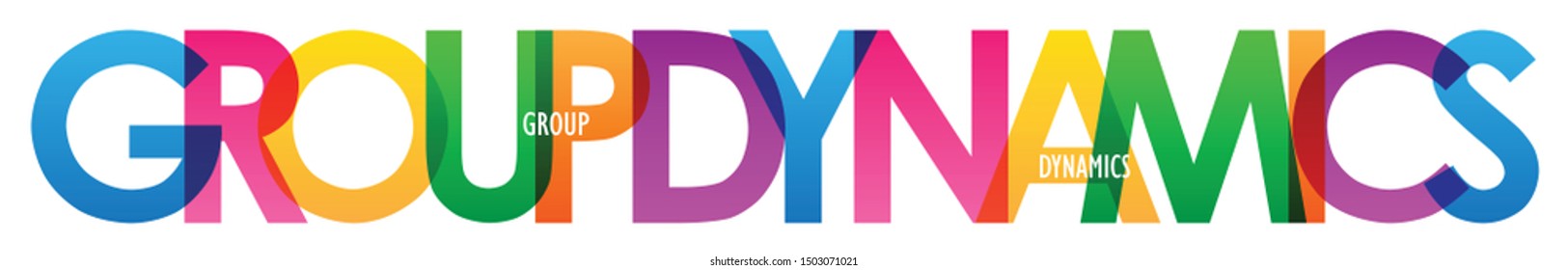 GROUP DYNAMICS colorful typography banner