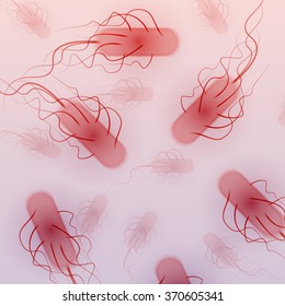 Group Of E Coli Bacteria - Vector Illustration