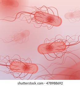 Group Of E. Coli Bacteria - Vector Illustration