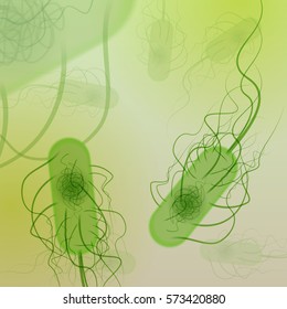 Group Of E. Coli Bacteria - Vector Illustration