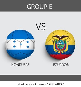 Group E Match Honduras v/s Ecuador countries flags  	