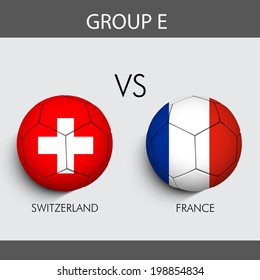 Group E Match Switzerland v/s France countries flags   	
