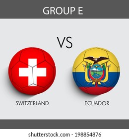 Group E Match Switzerland v/s Ecuador countries flags 