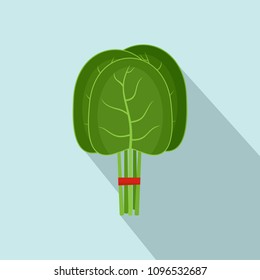 Group of eating spinach leaves icon. Flat illustration of group of eating spinach leaves vector icon for web design