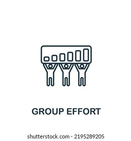 Group Effort Icon. Line Simple Icon For Templates, Web Design And Infographics