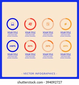Group of Eight Doughnut Charts