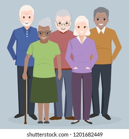 Group of elder people icon. Grandparents icon illustration