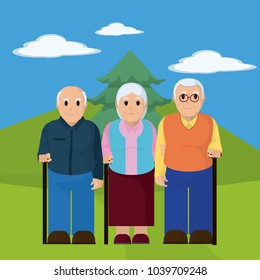 Group of the elderly