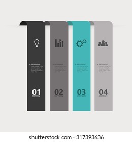 Group of elegant brochures with text and icons