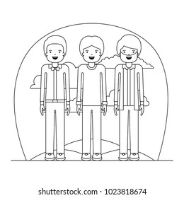 group of elegant men in the field avatars
