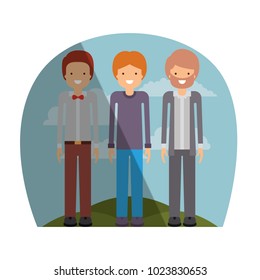 group of elegant men in the field avatars