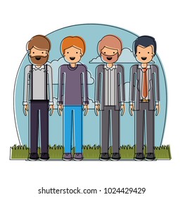 group of elegant men in the field avatars