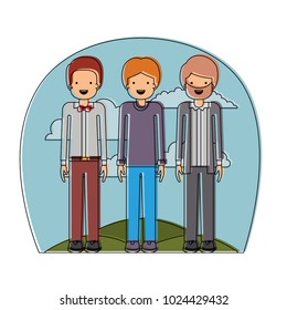 group of elegant men in the field avatars