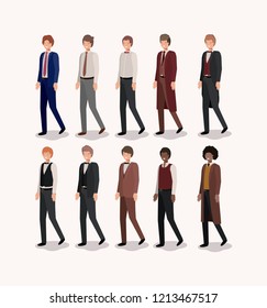group of elegants gentlemen