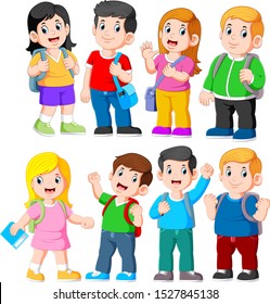 Group of elementary school kids