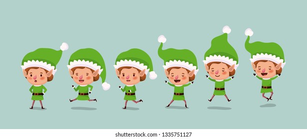 Personajes de Elf Santa Helpers