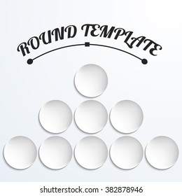 Group of Empty white paper plate. Vector round plate Illustration on white background. Plate background for your design.