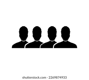 A group of engineers, construction workers, team of technicians, supervisor, foreman and engineers silhouette. Construction concept vector design and illustration.


