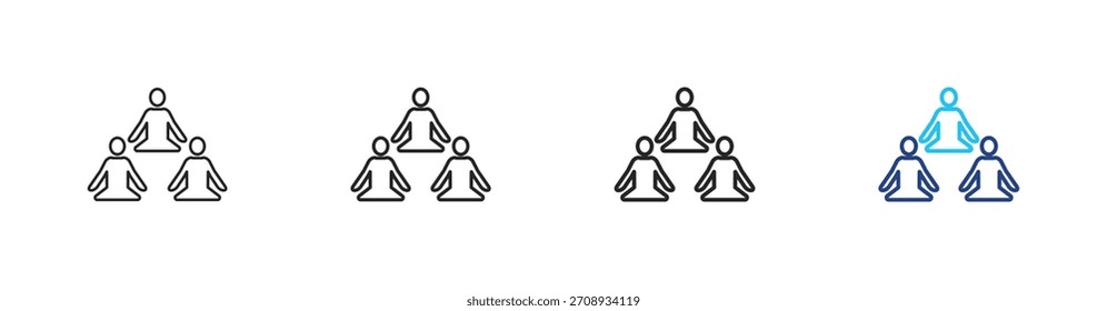 Group exercises icon set outline multistyle vector illustration concept