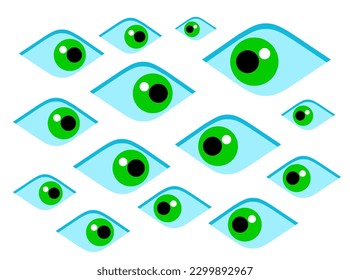 Un grupo de ojos acariciándose entre sí