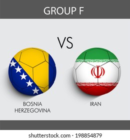 Group F Match Bosnia v/s Iran countries flags