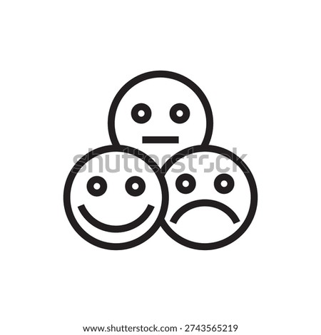 Group of faces with different emotions for customer sentiment and feedback research.