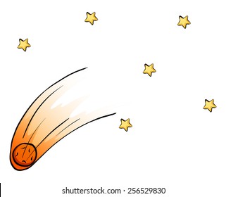 Group of falling stars from the sky on a white background