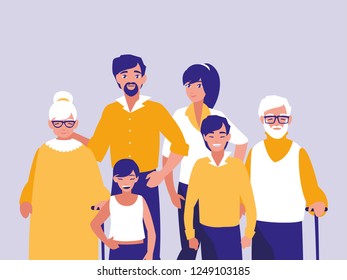group of family members characters