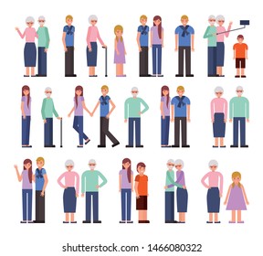 group of family members characters vector illustration design