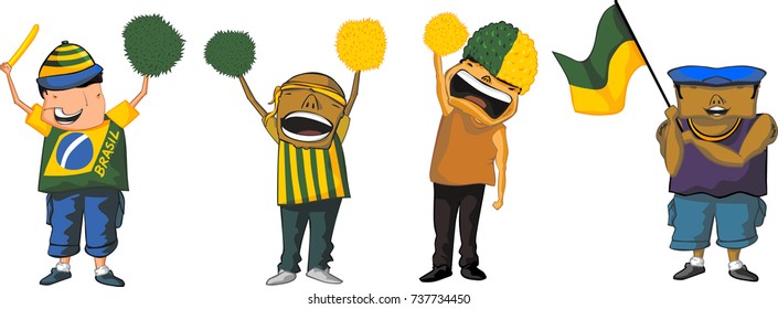 Group of fans cheering for their team.