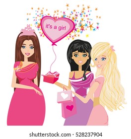 Group Of Female Friends Meeting For Baby Shower 