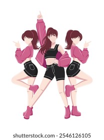 A group of female k-pop idol