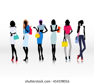 Illustration Showing Back View Teenagers Taking Stock Vector (Royalty ...