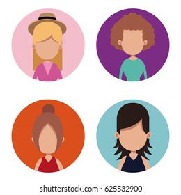 group female people different