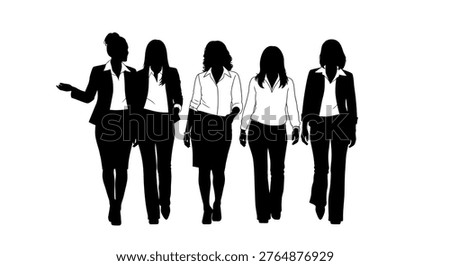 Group of female professionals in office attire