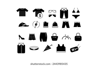Group of filled sales icons