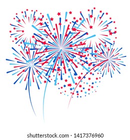 Group of fireworks elements for Independence day design