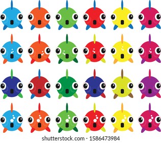 a group of fish colorful 