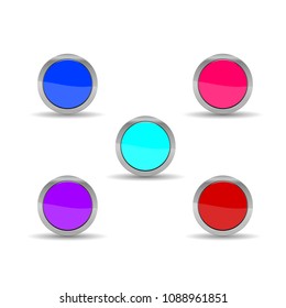 The group of five design circle blank buttons, illustration vector